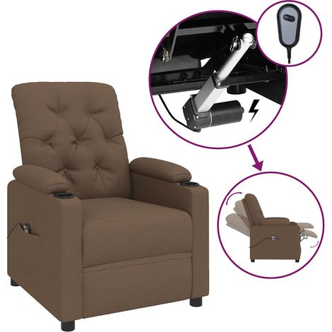 Maison Exclusive - Relaxsessel Elektrisch Braun Stoff (1/5)