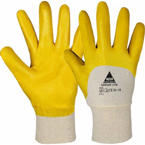 Hase Handschuhe Gelb/Blau Nitril "Erfurt Lite" 10