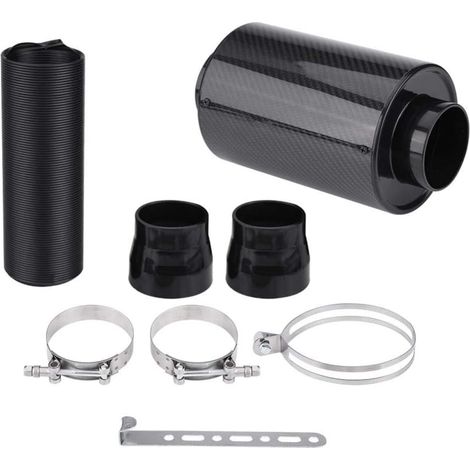 Kaltluftansaugkit für Autos, 76 mm (3 Zoll) Carbonfaser-Ram-Ansaugfilterkasten, universelles Kaltluftansaugsystem mit Ansaugrohr (1/5)
