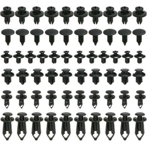 Clip per autoveicoli, 190 pezzi, clip a rivetto in plastica, elementi di fissaggio protettivi con D (1/5)