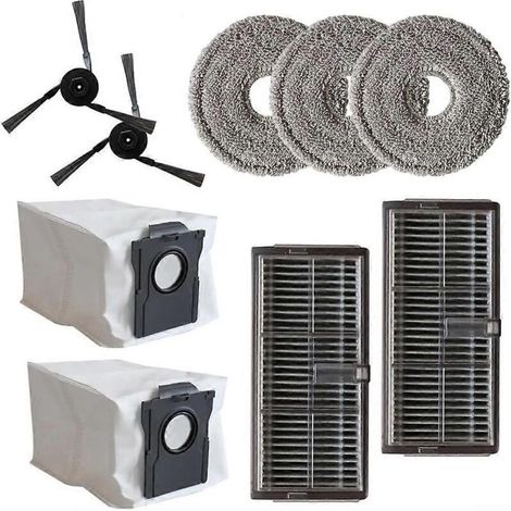 Kit de rechange pour aspirateur robot MOVA P50 Pro Ultra : brosse latérale, filtre HEPA, chiffon de nettoyage et sac à poussière. (1/5)