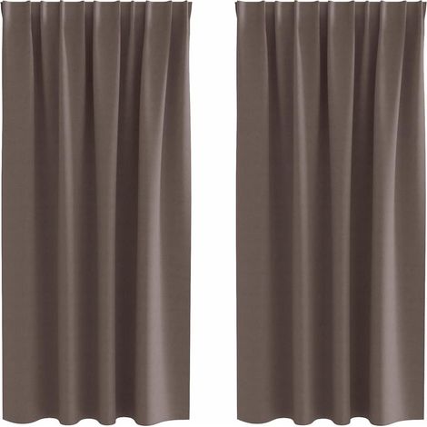 Maison Exclusive - Tende Blackout con Anelli 2 pcs Marrone Scuro 175 x 140 cm