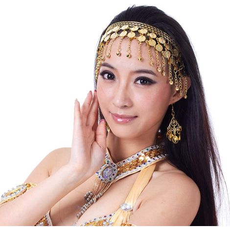 Headband Danse Du Ventre - Avec Pièces Métalliques - Pour Costume Tribal Ou Gypsy - Accessoire De Danse Et De Fête - 1 Pièce (1/5)