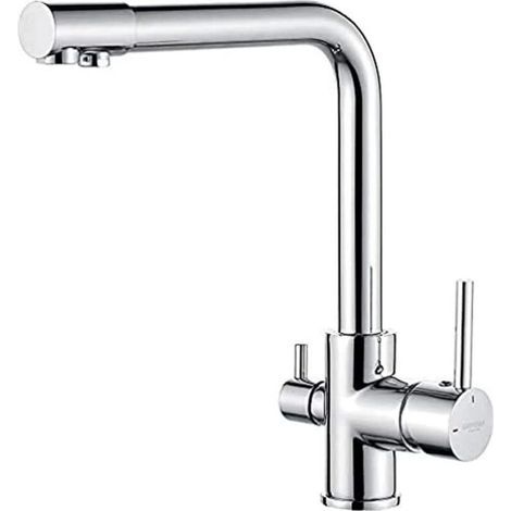 3-Way Kitchen Faucet, 360° Swivel Kitchen Mixer Tap, Kitchen Faucet for Drinking Water, Kitchen Sink Mixer Tap (1/4)