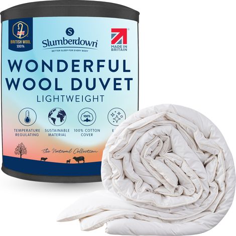 Slumberdown Wonderful Wool Duvet, 200gsm Light, Double