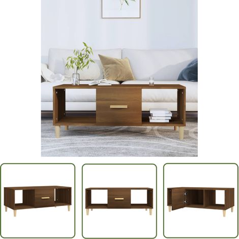 Table basse de salon, Table Café, Chêne marron 102x50x40 cm Bois d'ingénierie OIB3621E (1/5)