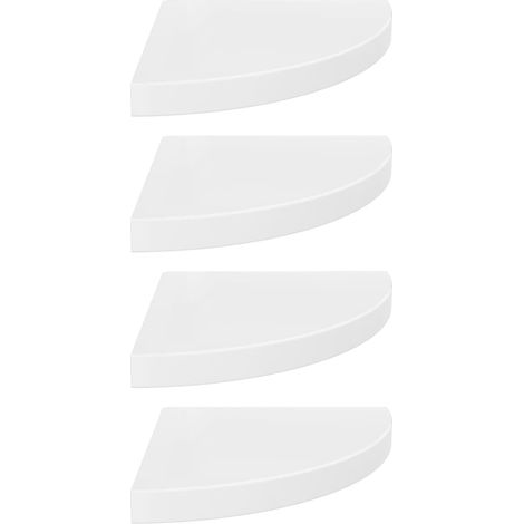 323909 vidaXL Floating Corner Shelves 4 pcs High Gloss White (1/5)