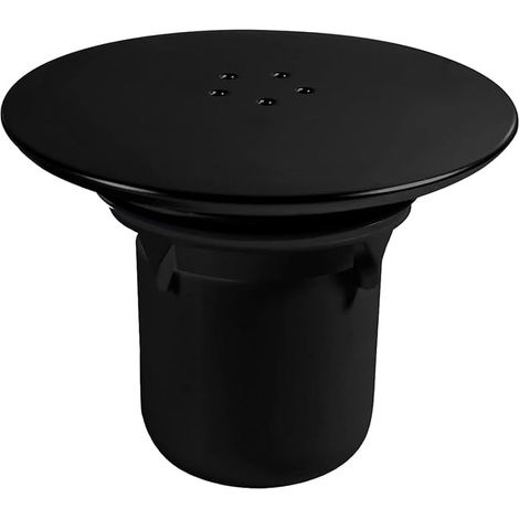 ANBOO Bonde Douche, Noir 90 mm/115mm Bonde de Douche, Capot Bonde Universelle de Douche Chromé, Remplacement de Couvercle de Siphon Douche, Débit Rapide (1/5)
