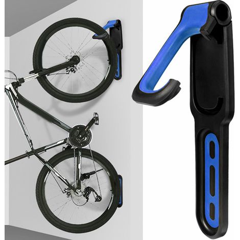 (Exklusiv in Südostasien erhältlich) Faltbarer, wandmontierter Fahrrad- und Mountainbike-Haken, Ausstellungsständer, Fahrradparkständer, schwarz und blau (1/5)