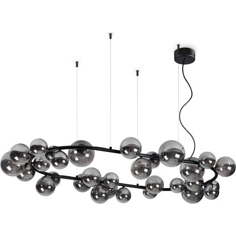Ideal Lux PERLAGE 30 Light Globe Pendel-Deckenleuchte Schwarz (1/2)