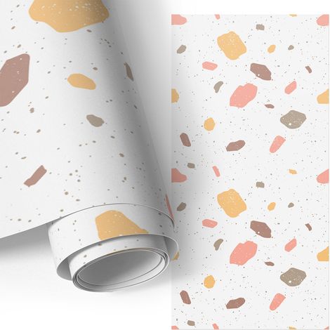 Klebefolie für Möbel - Möbelfolie - Selbstklebefolie - Kleiderschrank - Kommode - Schreibtisch - Porzellanstein-Muster 50x100 cm