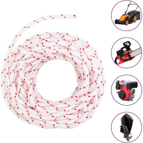 Cordon de démarrage à tirer blanc et rouge Ø4 mm 10 m nylon CFW20338 (1/5)