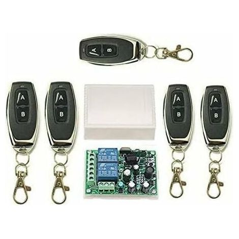 5 x 2CH 433MHZ Télécommande à Canaux/Commutateur à Distance sans Fil + 1x Récepteur, Pour Fenêtres, Entrées, Portes de Garage, Systèmes d’Alarme-LIAIKI (1/5)