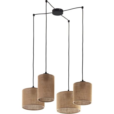 Suspension réglable Boho Style Jute Métal E27 (1/3)