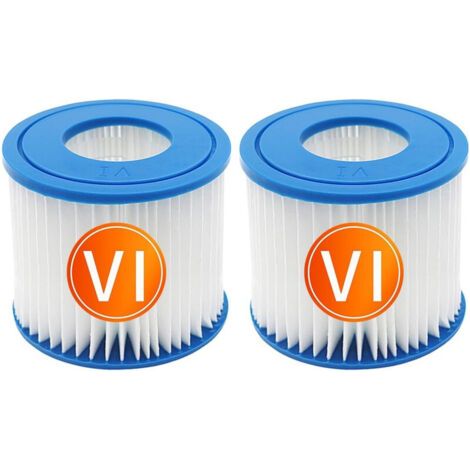 Lot de 2 cartouches filtrantes pour spa, compatibles avec les filtres de rechange Best-way taille VI et compatibles avec les spas Lay-Z-Spa. (1/5)