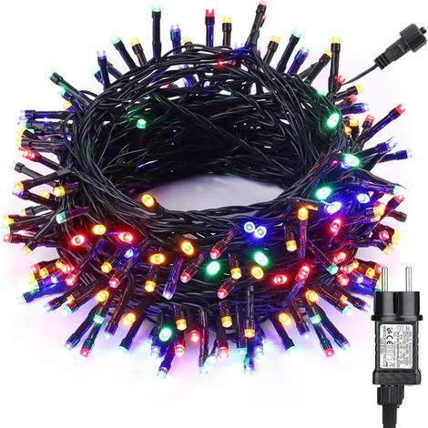 Guirnalda de luces navideñas multicolor para exteriores, 33 m, 300 LED, luces para árboles de Navidad, interiores y exteriores, 8 modos, resistente al agua, ideal para árboles de Navidad, dormitorios, (1/5)