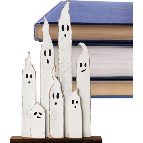 Décoration Fantôme Halloween Panneau Décoratif pour Centre de Table Panneau d'Halloween en bois Pour la cuisine, bibliothèque, maison, chambre, ferme, le bar, l'automne (1/5)