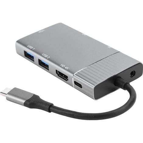 USB-C-Hub, tragbare Laptop-Dockingstation, 7-in-1-Zubehör, multifunktional, 140-mm-Kabel (1/5)