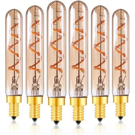 Ampoule LED décorative 2W, T20/T6 E14 Bougeoir Base Filament LED Super Verre Blanc Chaud Ambre 2200K-Chrom (1/5)