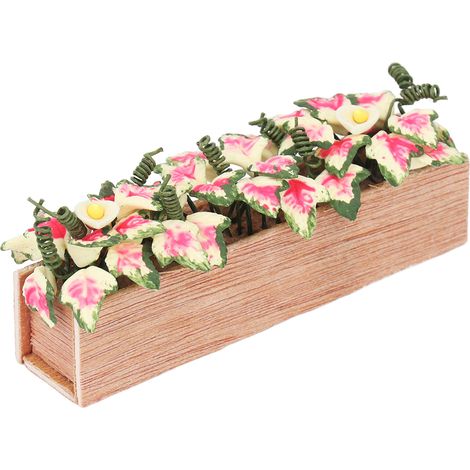 Vase rectangulaire pour maisons de poupées, échelle 1:12, aux couleurs vives et décoratives. (1/5)