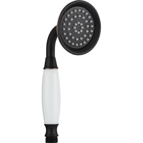 Pommeau de Douche Portatif Haute Pression - Design Téléphone Rétro - Finition Titane - Interface Universelle - Noir (1/5)