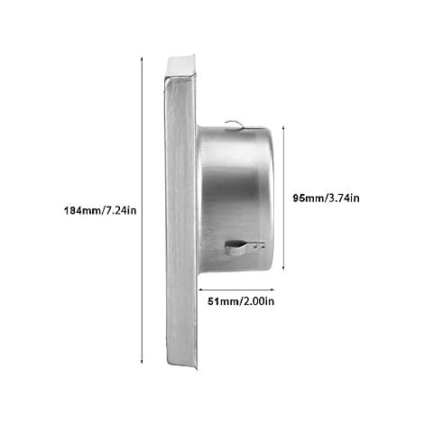 100 mm Grille De Ventilation En Acier - Grille Inox En Applique Pour Hotte - Grille De Sortie Extérieure À Clapets Inox (1/5)