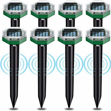 8pcs Solar Ultrasonic Mole Repeller, Solar Ultrasonic Mole Repellent with IP65 Waterproof, Can Be Used in Gardens, Terraces and Lawns to Repel Moles (1/5)
