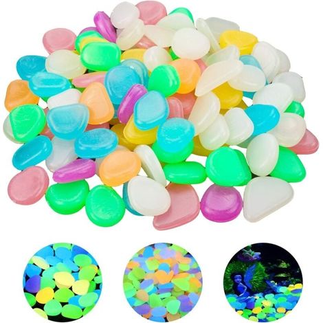 Pierre Lumineuse Colorées 100 Pcs Cailloux Aquarium Decoration Galet Aquarium Fluorescent Probablement 1,8 à 3 cm Galets Decoratif Pierres (1/4)