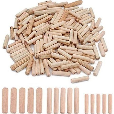 Lot de 300 chevilles en bois de hêtre massif 6mm 8mm 10mm – Pour assemblage de meubles et artisanat – Normes FSC - 300pcs (1/5)