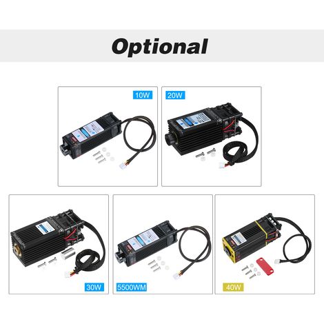 Ortviai Tête de gravure laser bleue 450 nm, 5500 mW, pour machine CNC et graveur sur bois, plastique, papier