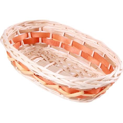 Cesto ovale in vimini arancione, 35x20x9 cm (kit da 10) (1/3)