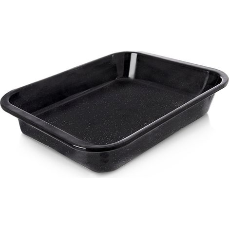 Tief emailliertes Backblech für Fleisch und Teig, 36 x 28 x 6 cm