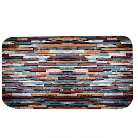 Tapis De Sol Antidérapant - Style Mur En Pierre - Pour Cuisine Salle De Bain Et Bureau - 40 X 60 Cm (1/5)