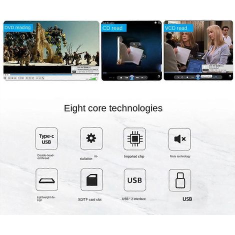 Lecteur optique externe mobile universel pour ordinateurs de bureau et portables --- (1/5)