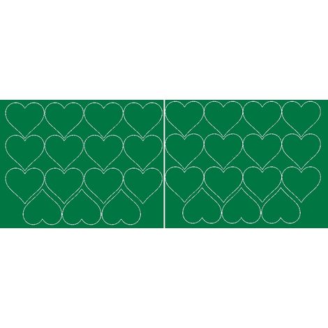 Pegatinas de corazones para el Día de San Valentín, 6 cm, 30 unidades, verde mate.
