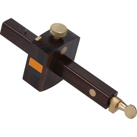 Gabarit de traçage en ébène britannique 20 cm, pointe à tracer linéaire filetée, outils de menuiserie (1/5)