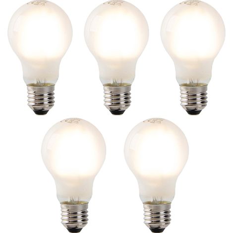 QAZQA Set di 5 lampadine LED dimmerabili E27 vetro satinato 4W