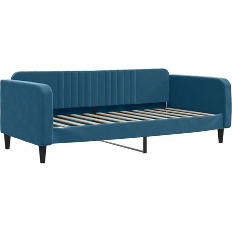 Lit de repos bleu 90x200 velours (1/5)
