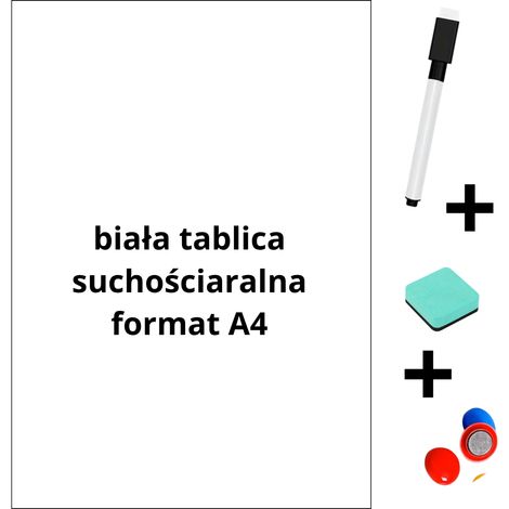 Agenda da frigorifero bianca formato A4 - magnetica + pennarello + spugna - cancellabile a secco (1/5)