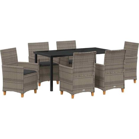 Maison Exclusive - Set da Pranzo per Giardino 7 pcs Grigio polyrattan (1/5)