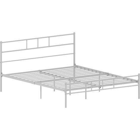 Dorset 5ft King Size Metal Bed Frame, 200 x 150 cm, White