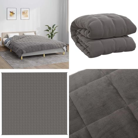 Couverture lestée Gris 220x240 cm 11 kg Tissu - Couverture Lestée - Couverture Poids - Literie Relaxante - Sommeil Profond - Réduction Stress - Home & Living (1/5)