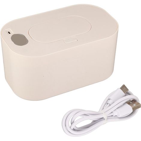 Distributeur chauffant pour lingettes humides, chauffe-lingettes blanc verrouillage humidité, grande capacité, température constante, réchauffeur lingettes bébé. (1/5)