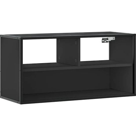 Mobile TV  Armadietto TV  Mobile Porta TV Nero 80x31x39,5 cm in Truciolato e Metallo (1/3)