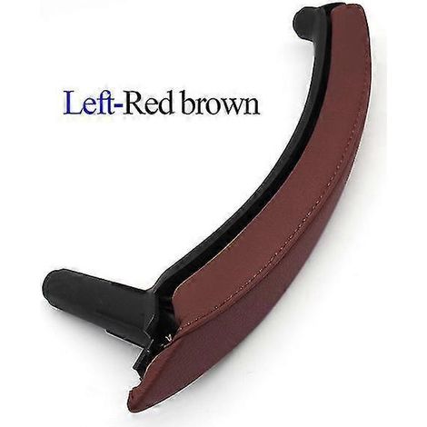 Poignée de porte intérieure de remplacement en cuir pour BMW X5 X6 E70 E71 (2007-2013) - Rouge/Marron (côté gauche) (1/5)