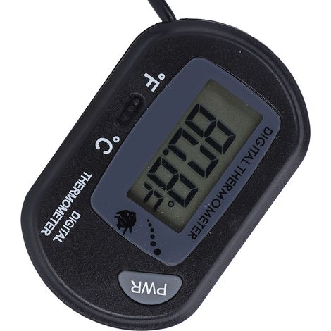 Thermomètre numérique LCD pour aquarium, grand écran clair et pratique, réglable, noir (1/5)