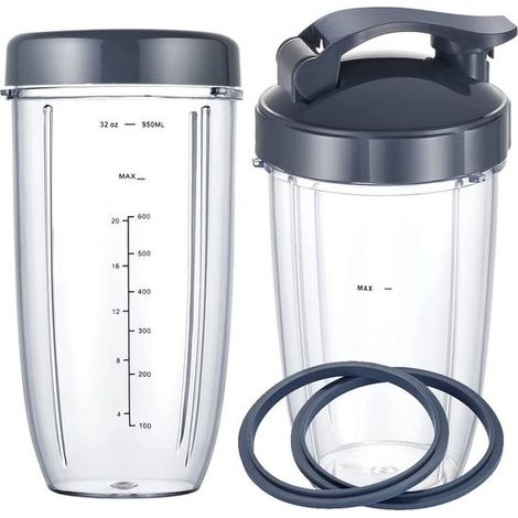 Adecuado vaso cuchillas licuadora Nutribullet: vaso grande 946,4 ml (32 oz), frescura resellable junta goma, licuadoras Nutri Bullet 600 W/900 W (1/5)