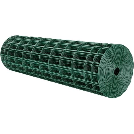 Clôture agricole 25m, grillage galvanisé 2,1mm, maille 2x4 pouces, revêtement vinyle vert, pour bovins, porcs, moutons et enclos de jardin. (1/5)