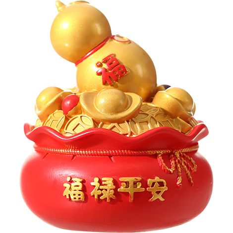 【Glücks- und Wohlstandsbeutel – Klein】Mini-Ornament mit zitterndem goldenen Schlangenkopf, chinesische Tierkreiszeichen-Schlange, Heimdekoration, Maskottchen, Schatzschlangenpuppe, neuer Stil (1/2)
