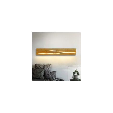 Applique murale LED en bois – 7W blanc chaud 3000K – Rotation 360° – Luminaires intérieurs pour salon, cuisine, bar